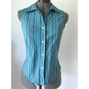 Blue stripe sleeveless shirt